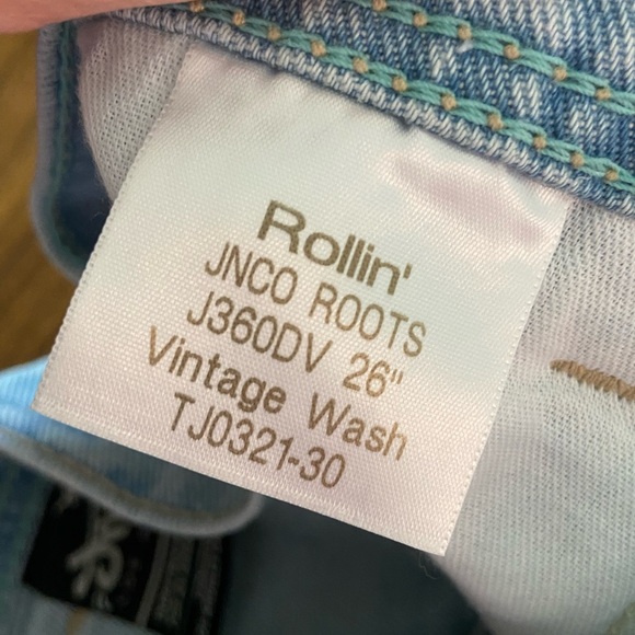 JNCO Jeans W Rollin'. 26". Vintage Wash Limited Edition Roots 30” X 30” Long NWT - Picture 13 of 16